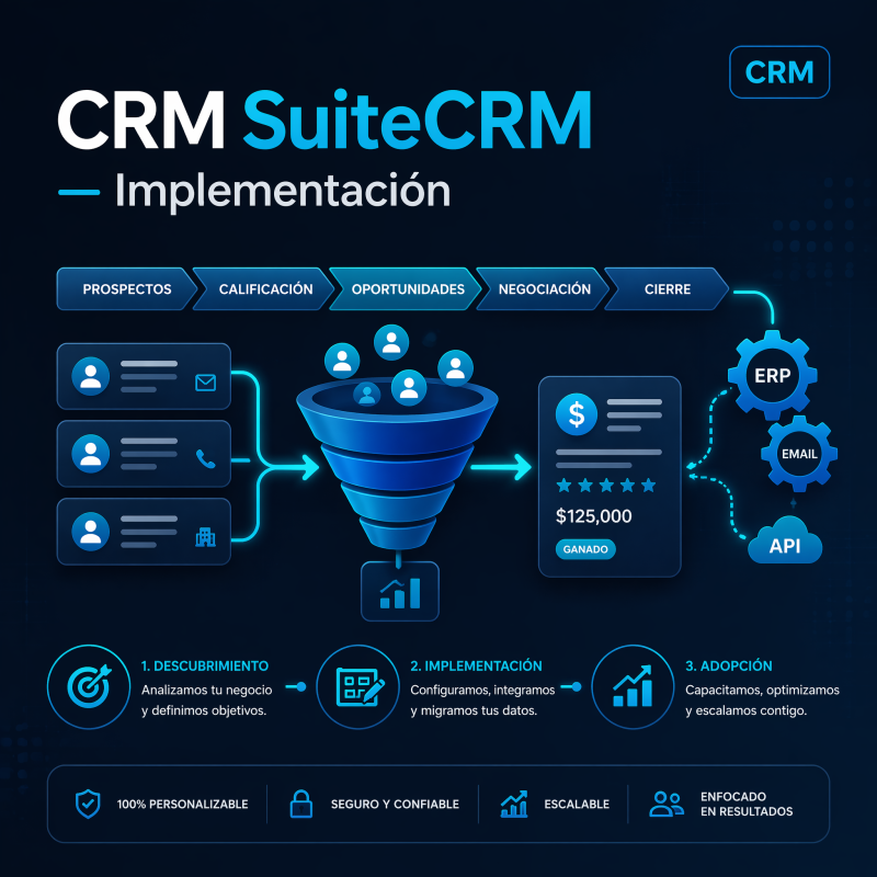Implementación CRM SuiteCRM — 3 Fases